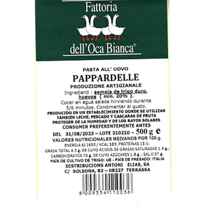 PAPPARDELLE 500gr OCA BIANCA